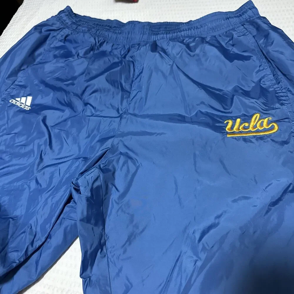 Adidas UCLA Blue Snap Track Pants Mens Small Lined Nylon Tear Away